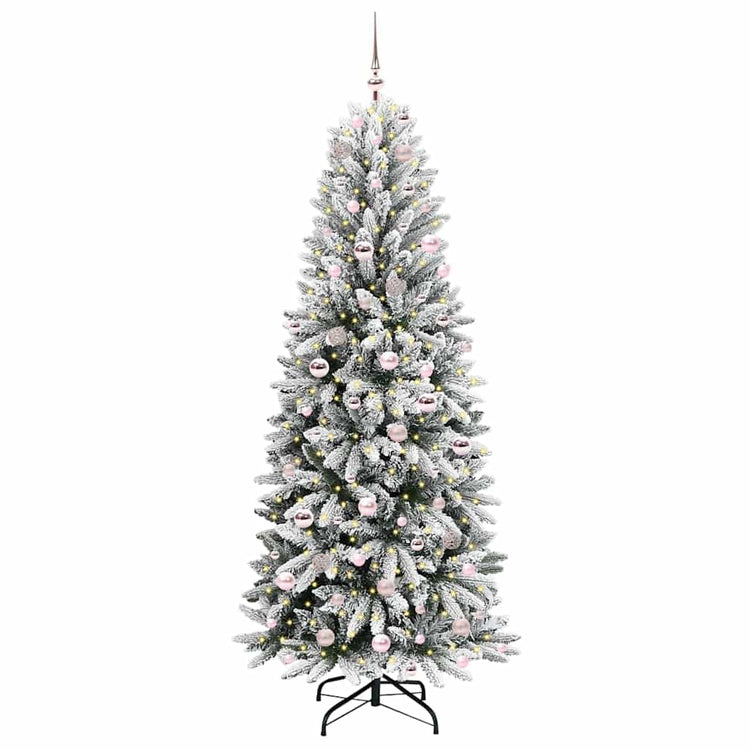 Vidaxl kunstkerstboom wit 210 cm pvc en plastic en staal en pe