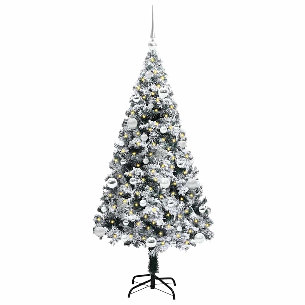 Vidaxl kunstkerstboom met 150 led wit 150 cm pvc en staal en kunststof