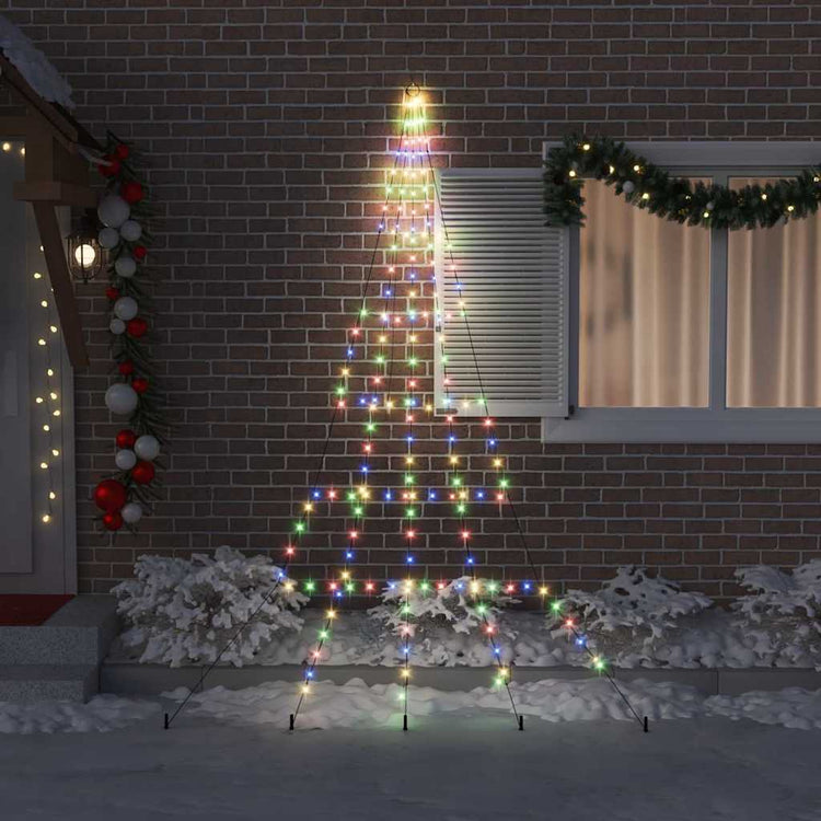 Vidaxl led kerstboom met grondspiesjes meerkleurig 306 cm metaal