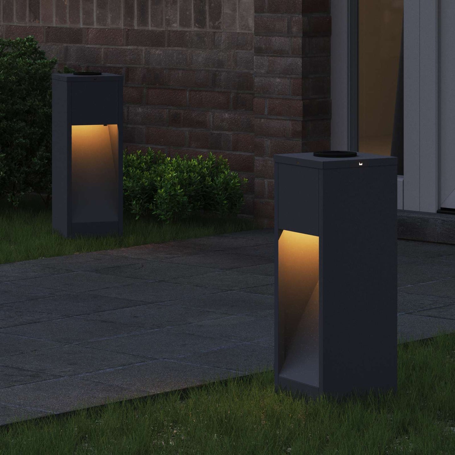 Vidaxl zonne led padverlichting 2 pcs antraciet koudgewalst staal