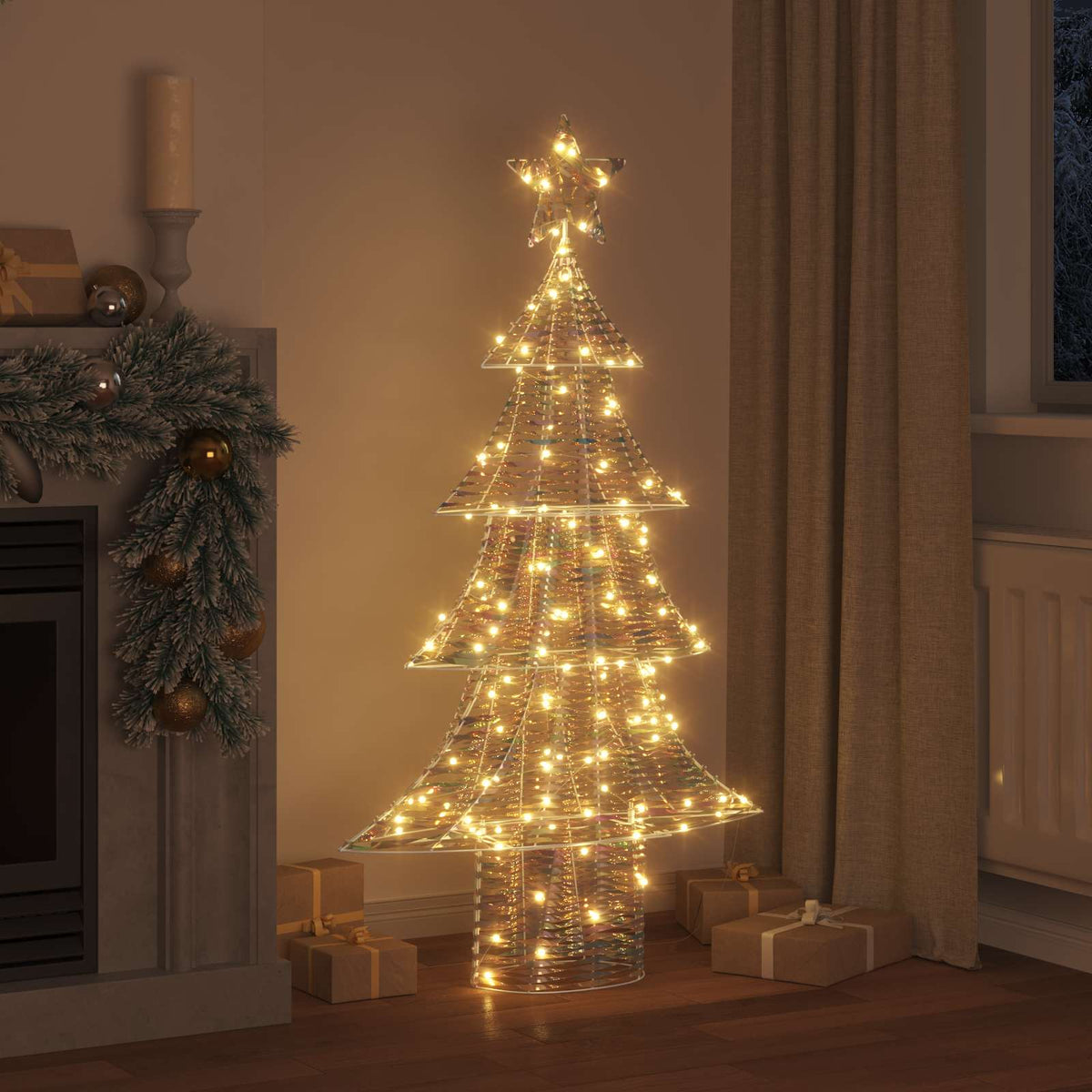 Vidaxl kerstboom met 160 led warmwit 150 cm pet