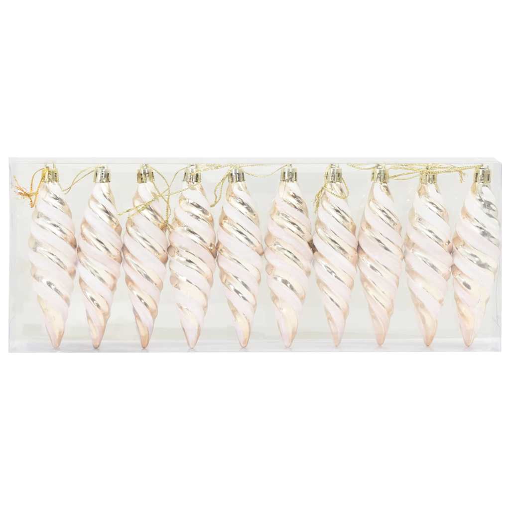 Vidaxl kerst spiralvorm bal 40 pcs champagne kunststof
