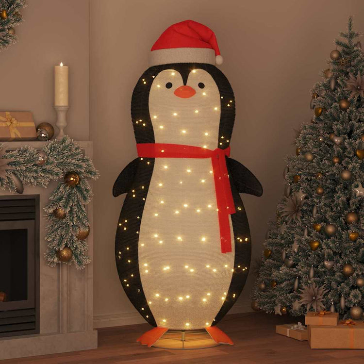 Vidaxl sneeuw pinguïn figuur met 600 led warmwit 78 x 178 cm stof