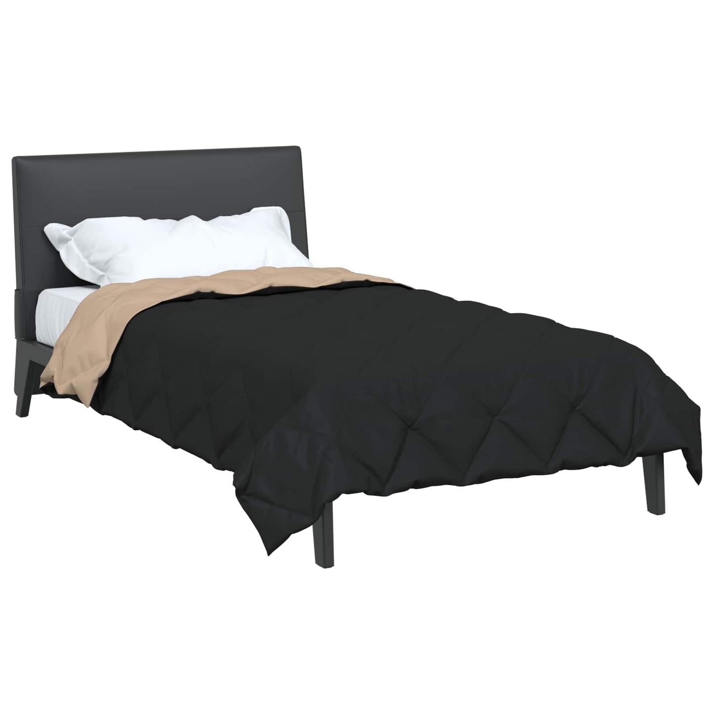 Vidaxl zomer dekbed zwart en taupe 220 x 155 cm microfiber