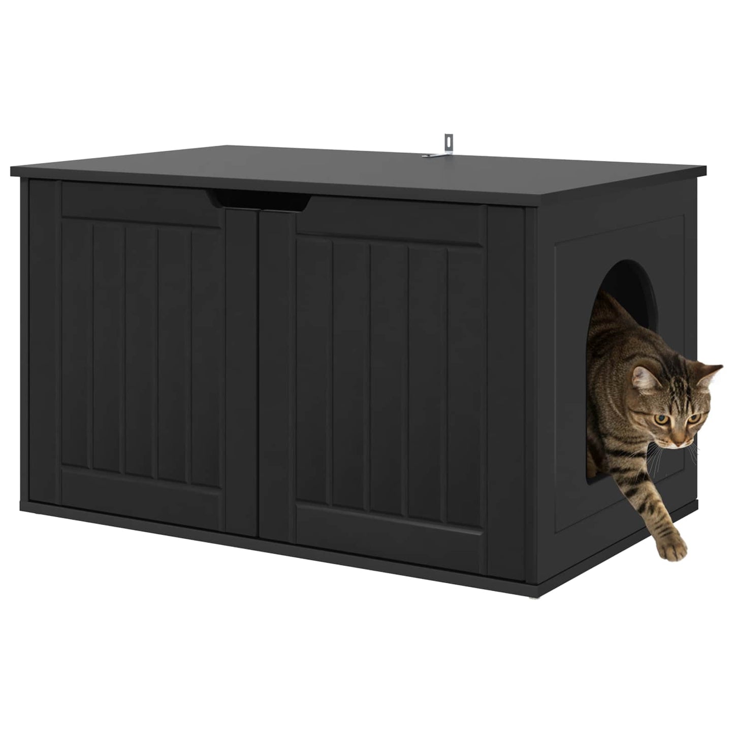 Vidaxl kattenhuis zwart 85 x 55 x 50,5 cm bewerkt hout