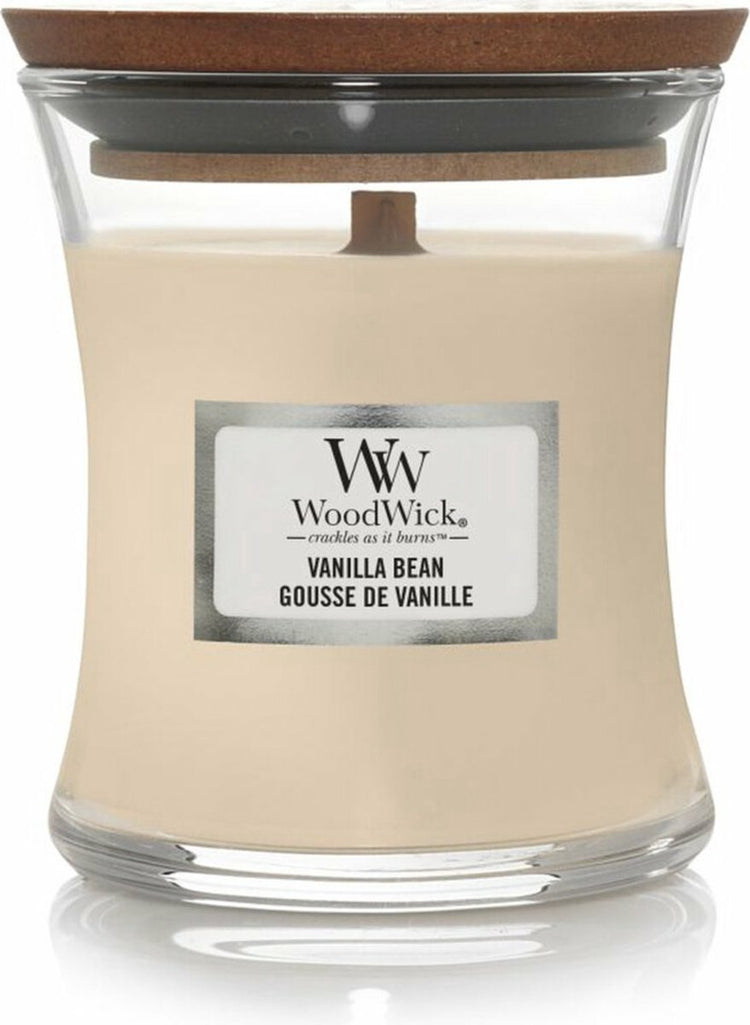 Woodwick geurkaars mini candle - vanilla bean - 20 branduren - 85gr - 8 cm ø 7 cm