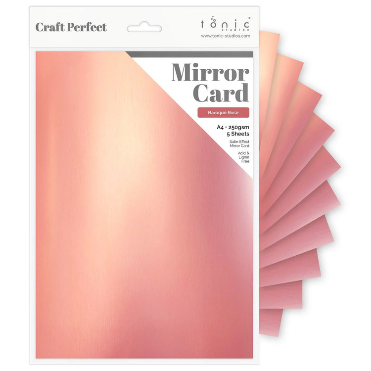 Craft perfect by tonic studios craft perfect • mirror card satin 250g baroque rose 5pcs