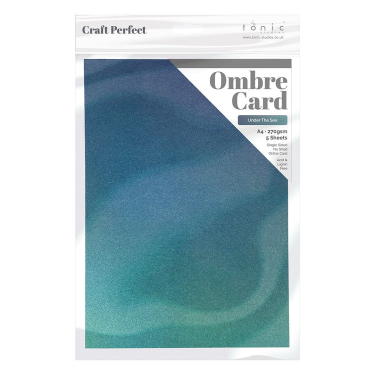 Craft perfect by tonic studios craft perfect • glitter card a4 250g ombre under the sea 5pcs