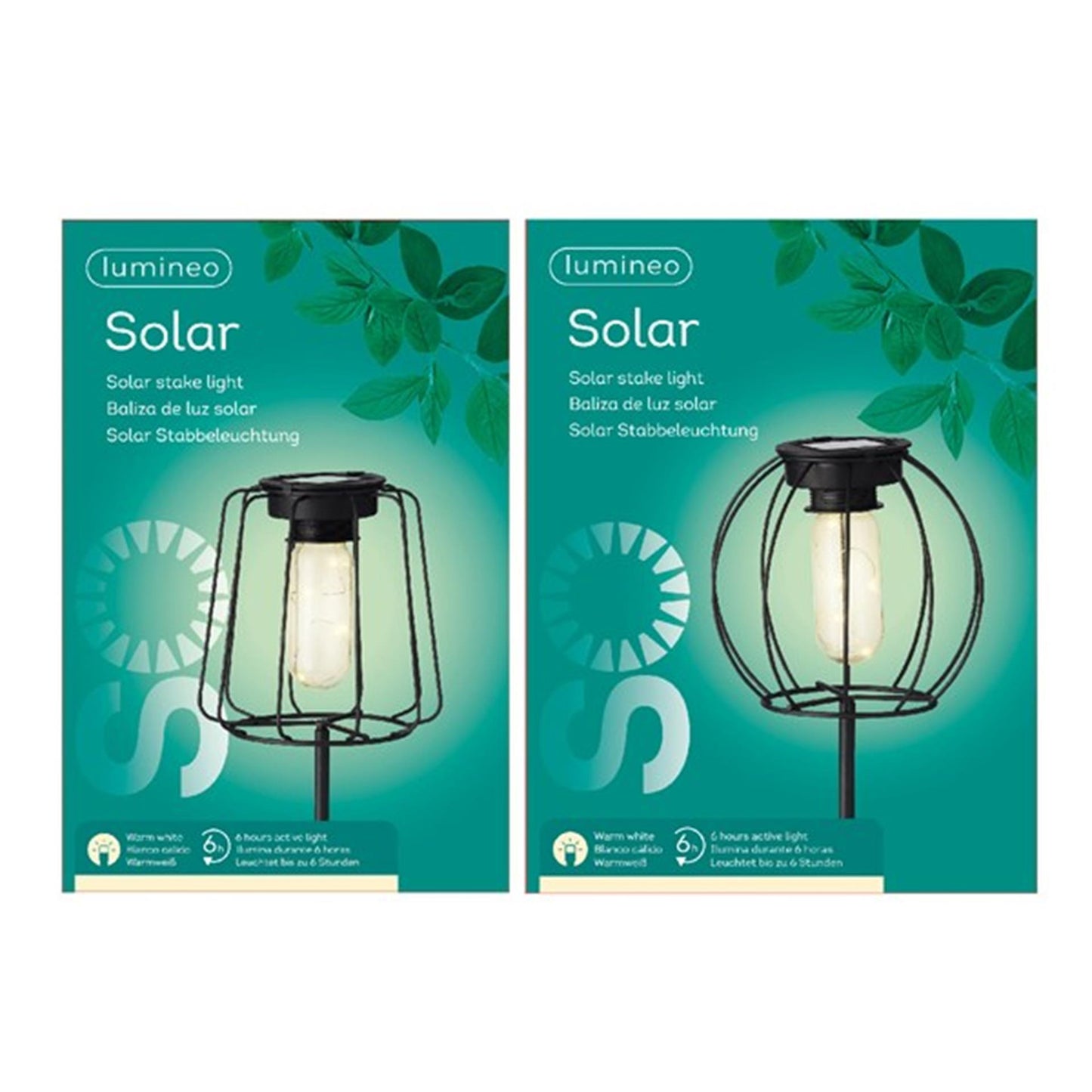 Lumineo led solar lantaarn op steker ø13cm. hoogte 49 cm.