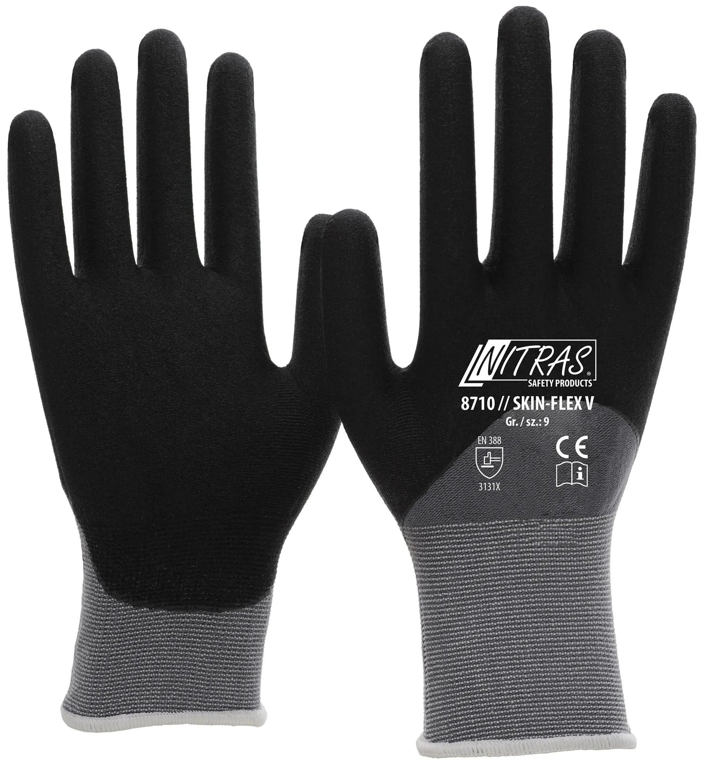 Nitras safety flexibele werkhandschoen skin flex v glove size 10 skin flex v