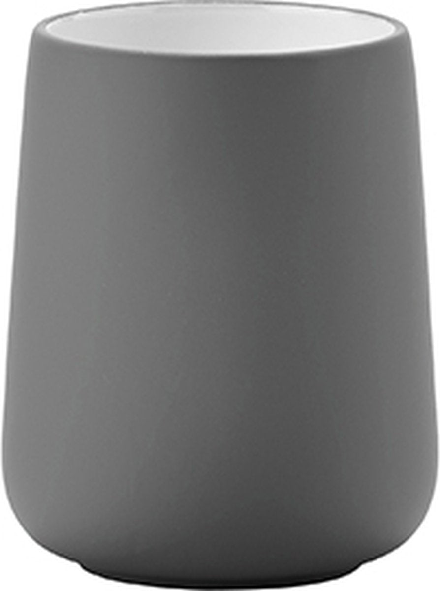 Zone denmark nova tandenborstelbeker - beker voor tandenborstels - tandenborstelhouder - toilet badkamer accessoires - 10 x 8 cm - grijs