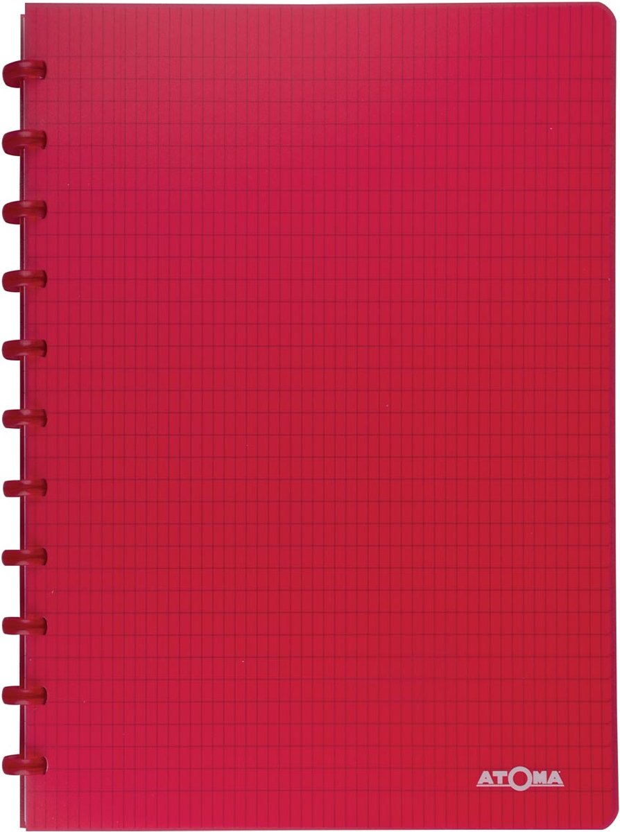 Atoma trendy schrift, ft a4, 144 bladzijden, commercieel geruit, transparant rood