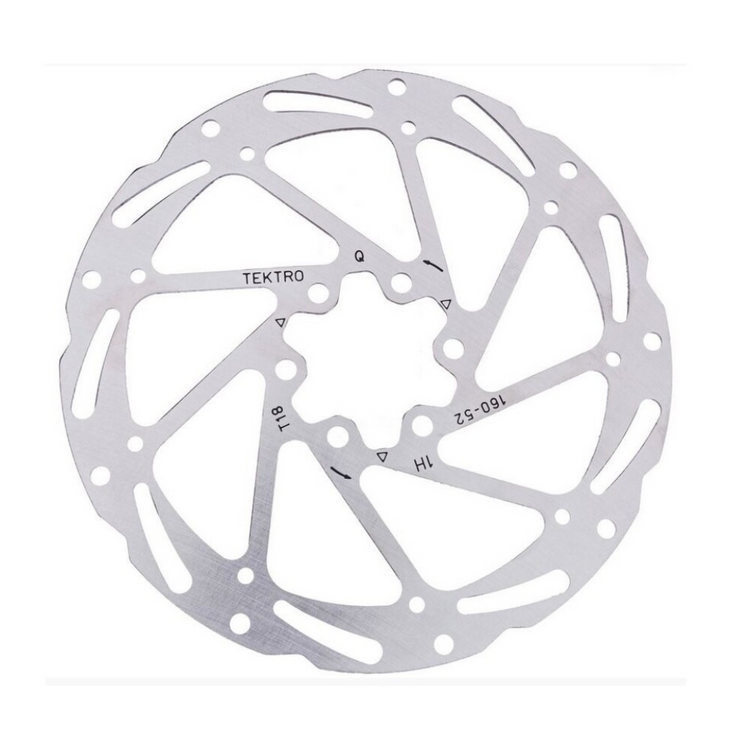Tektro schijfrem rotor tr180-45 ø180x2,3mm, 6-bouts, zilver