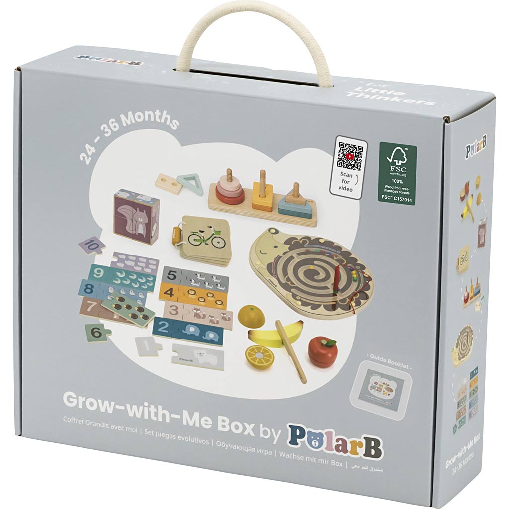 Polarb little thinkers groei-mee-doos – educatieve speelset 24+ maanden – puzzels magnetisch