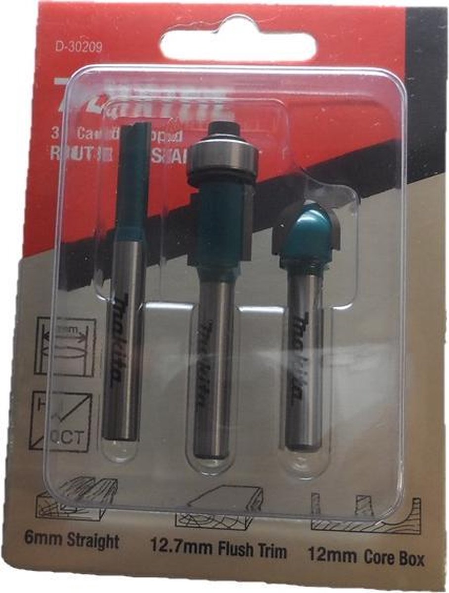 Makita d-30209 frees set - 6mm - 3 delig