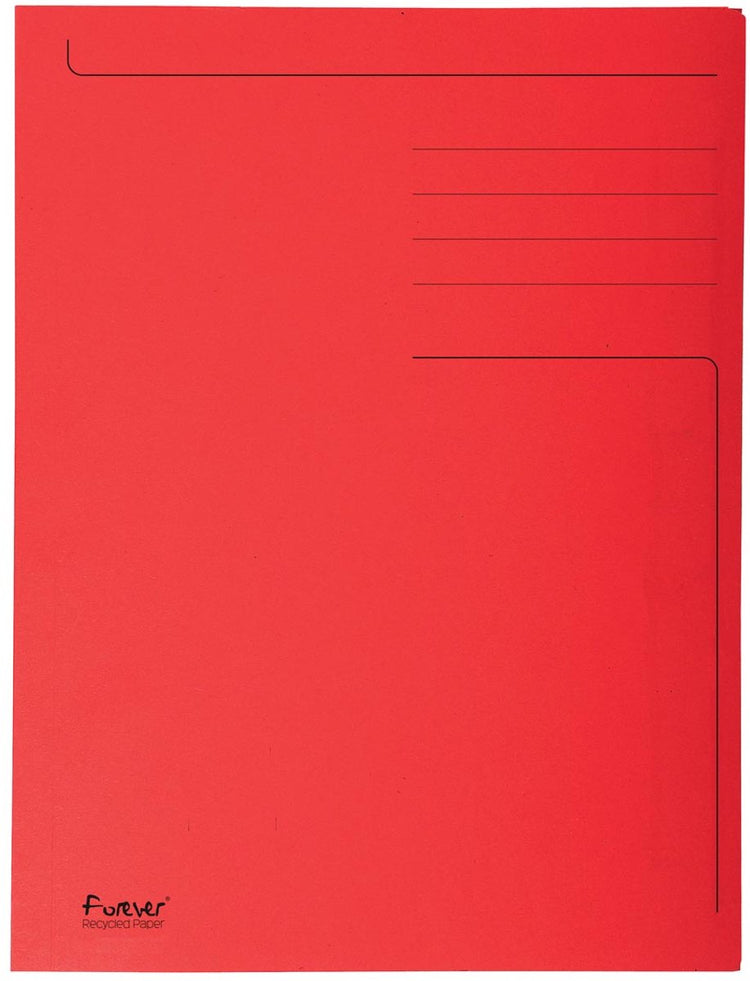Exacompta 50x forever® bedrukte map met 3 kleppen - 280gm2 - 24,5x35 cm voor folio - rood - 449003e