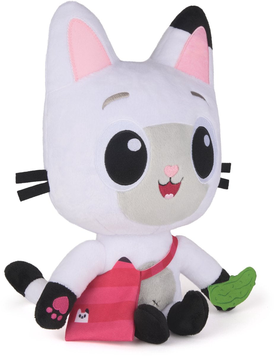 Gabby's poppenhuis gabby’s poppenhuis de film – miauw-mazende interactieve pandy paws knuffel met 3 accessoires afneembare tas
