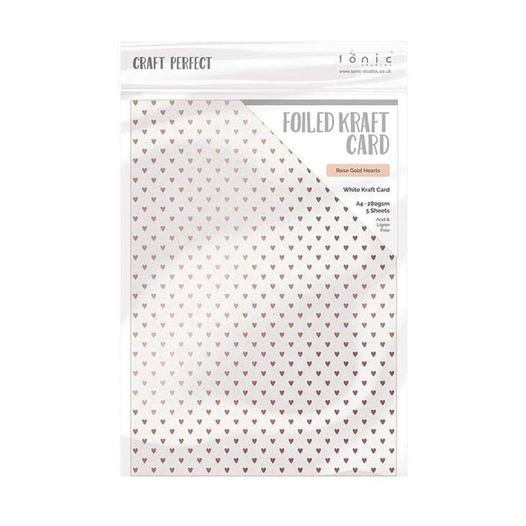 Craft perfect by tonic studios craft perfect • foiled kraft kaart a4 x5 280g roosharten