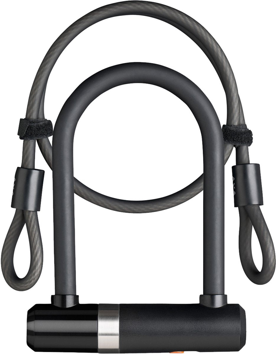Axa newton mini beugelslot – 14 mm gehard staal – 15 cm beugellengte – inclusief 100 cm kabel – met framehouder – zwart
