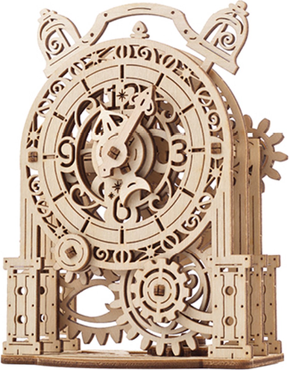 Ugears houten 3d model - vintage wekker