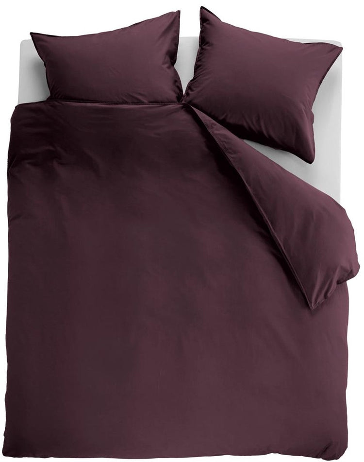 Ambiante cotton uni dekbedovertrek - effen - tweepersoons - 200x200 220 - donker rood