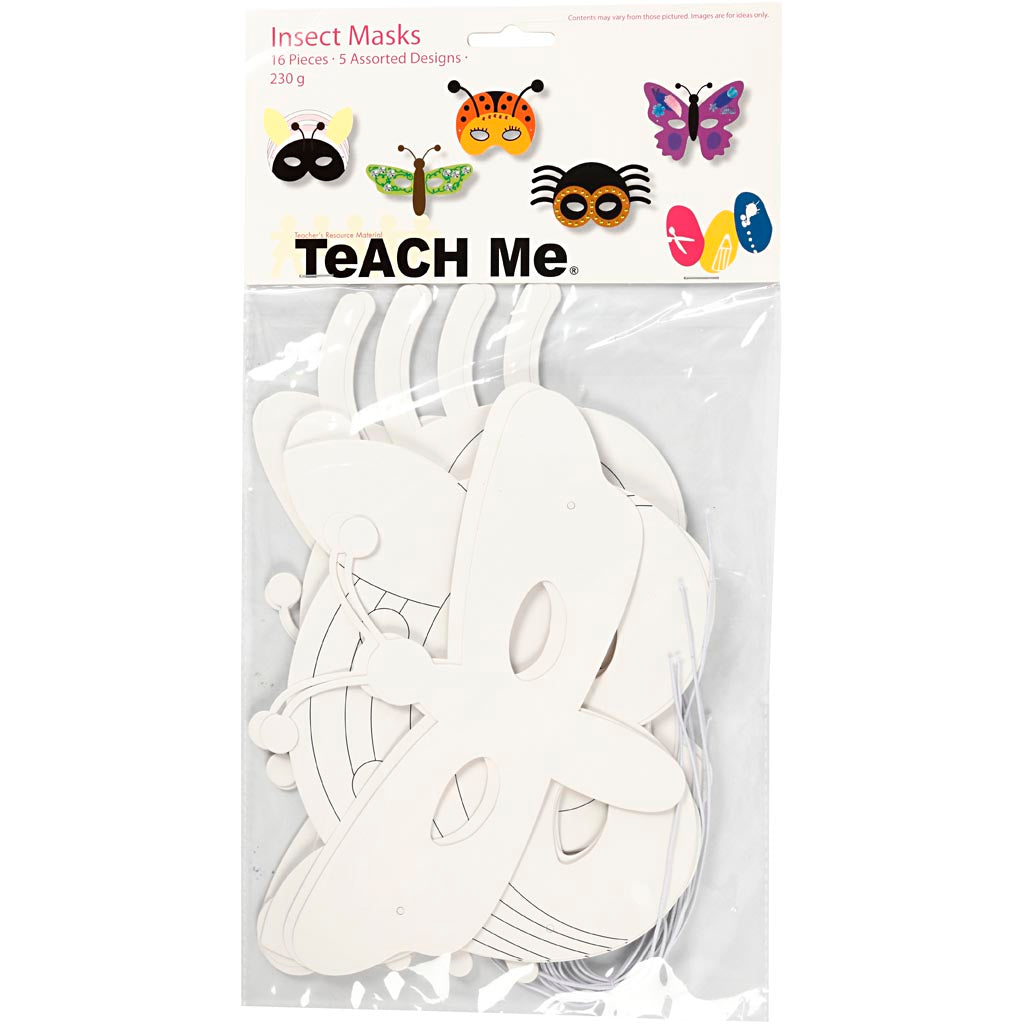 Creotime insectenmaskers karton, 16st.