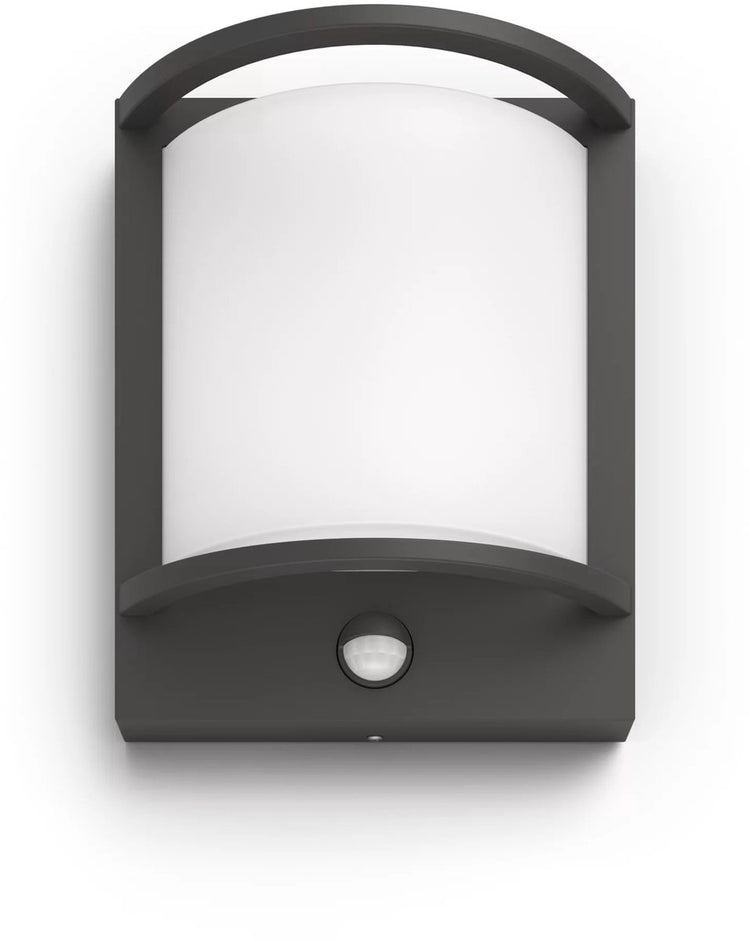 Philips led philips samondra buitenwandlamp - met sensor - antraciet