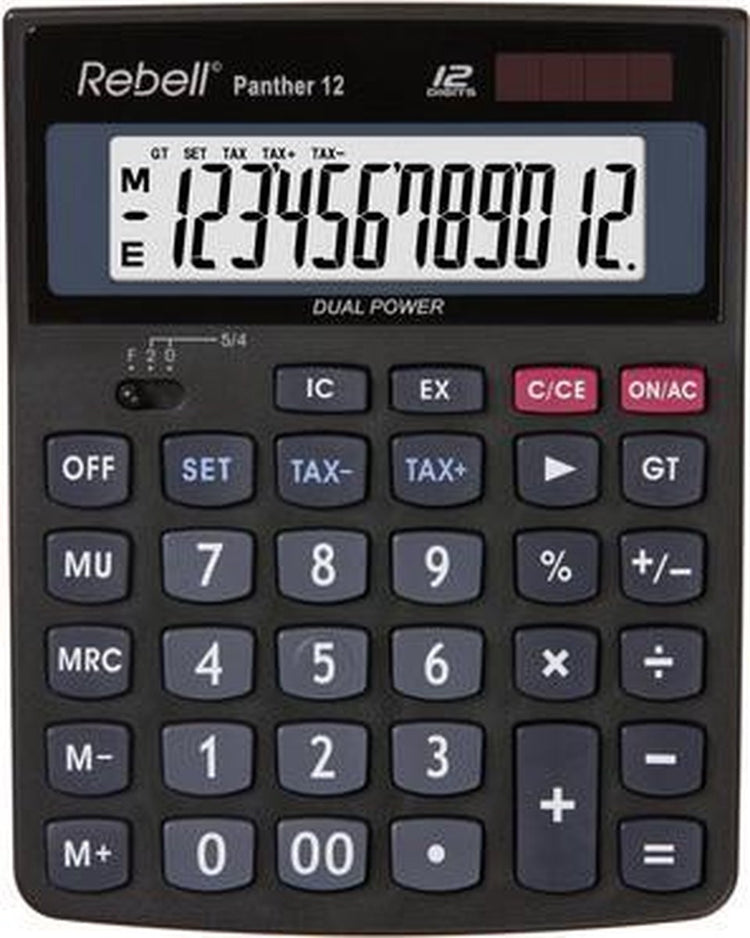 Rebell calculator - panther 12bx - zwart - re-panther12bx