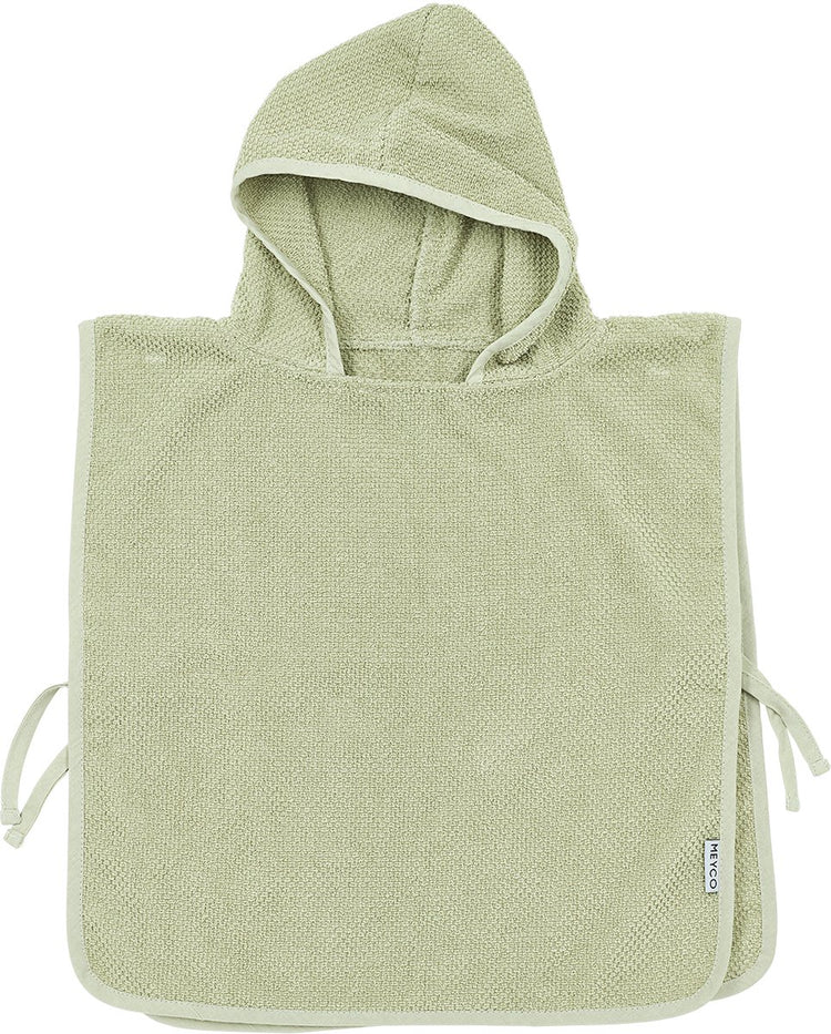 Meyco baby popcorn badponcho - soft olive - 1-3 jaar