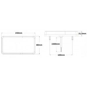 Ac hterlicht led basic 150x80x21.5 mm.