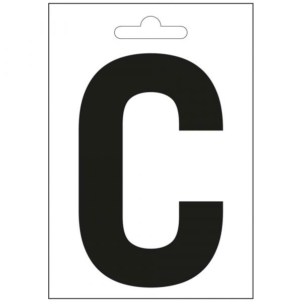Nautic letter c zwart 100 mm.