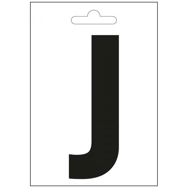 Nautic letter j zwart 100 mm.