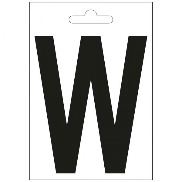 Nautic letter w zwart 100 mm.