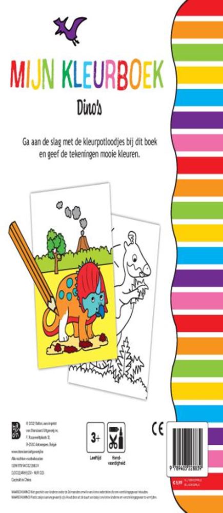 De ballon kleurboek met potloodjes - dinosaurussen
