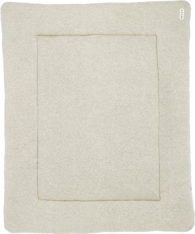 Meyco baby knit basic teddy boxkleed - sand melange - 77x97cm