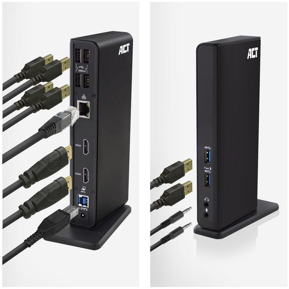 Act connectivity usb-c of usb-a dual monitor docking station