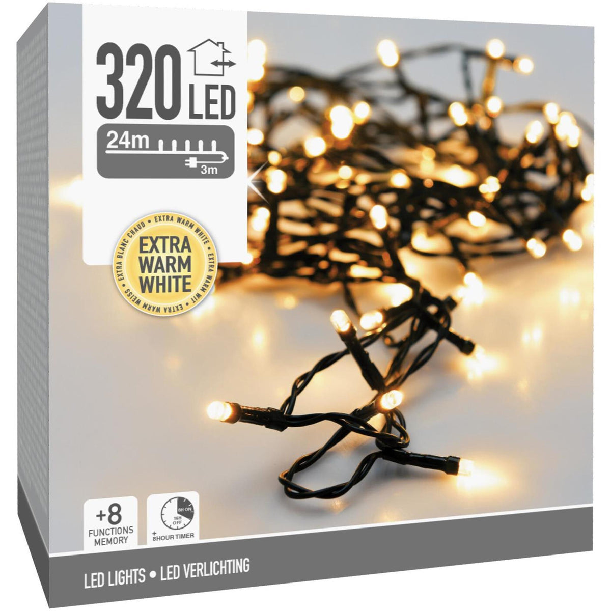 Kerstverlichting 320led extra warm wit