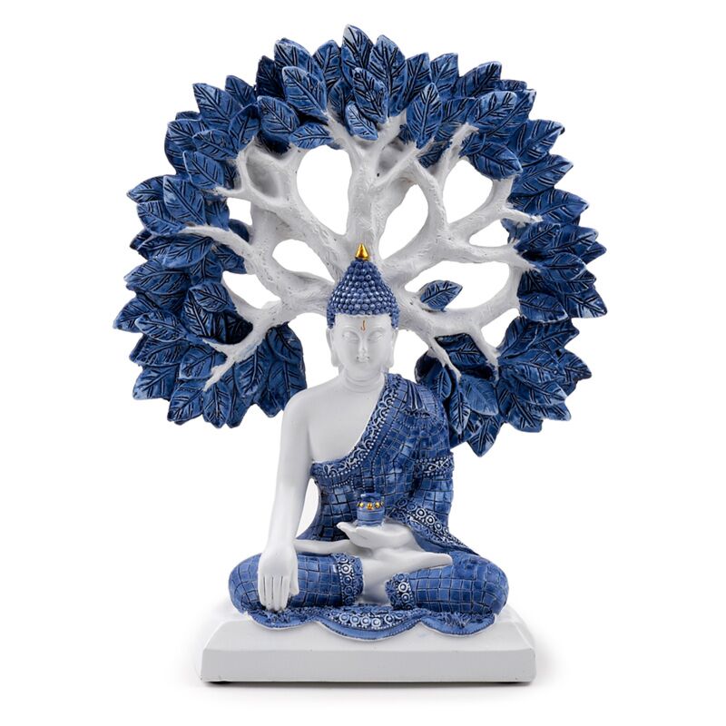 Wit blauw thaise boeddha tree of life