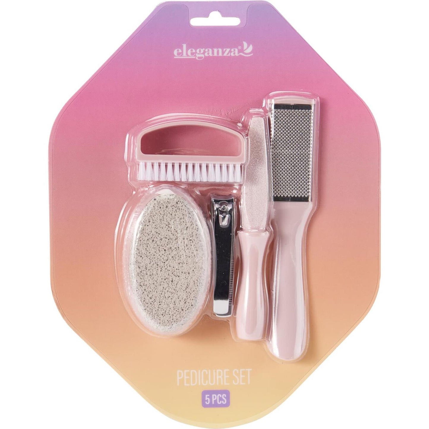 Eleganza pedicureset 5-delig 3 assorti
