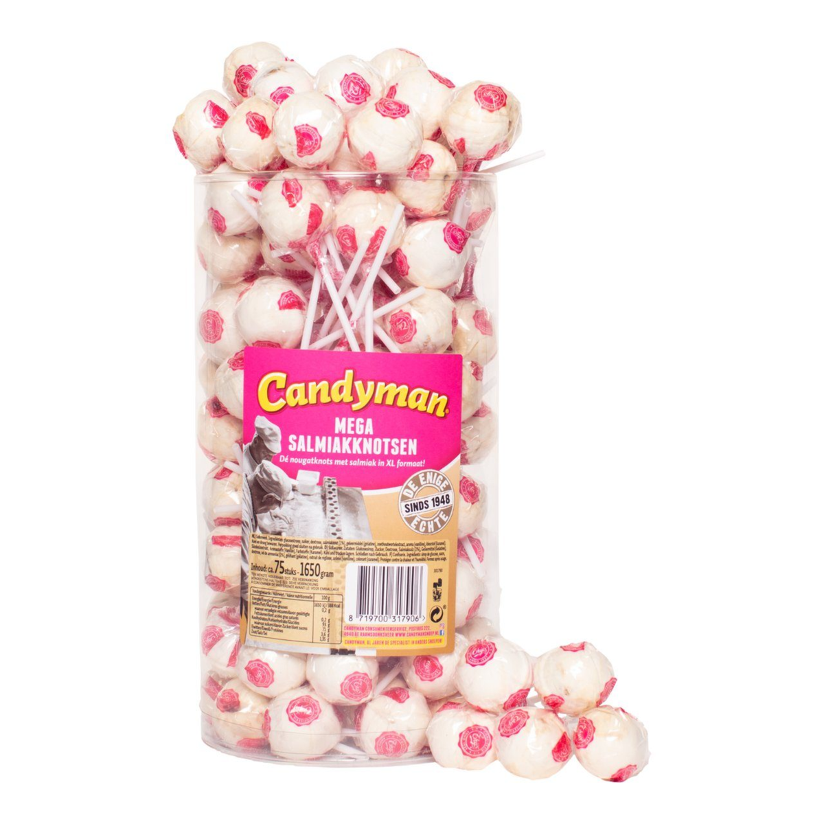Candyman mega salmiakknotsen (75 stuks)
