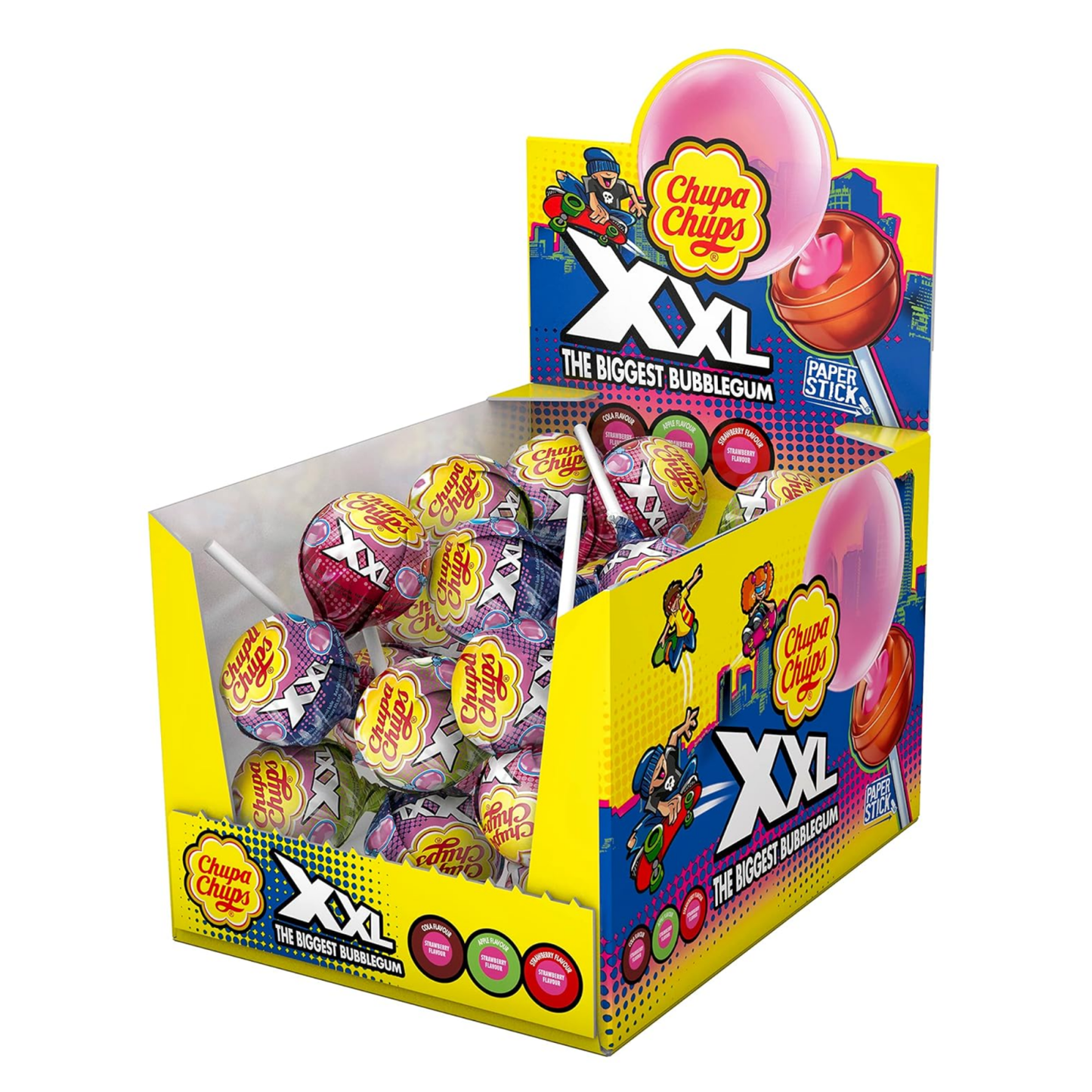 Chupa chups xxl lollie met bubblegum (25 stuks)