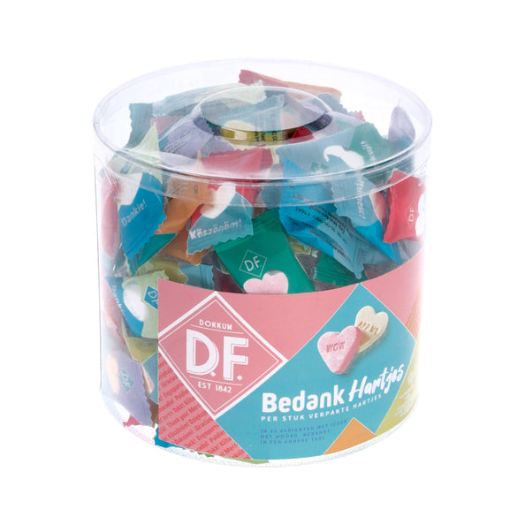 D.f. bedankt hartjes (200 stuks)