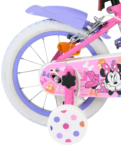 Disney minnie kinderfiets - meisjes - 14 inch - roze - twee handremmen