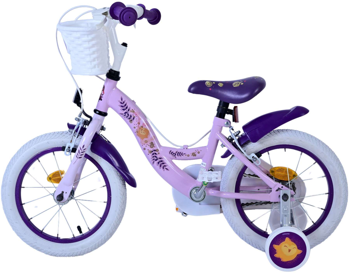 Wish disney kinderfiets - meisjes - 14 inch - paars - twee handremmen