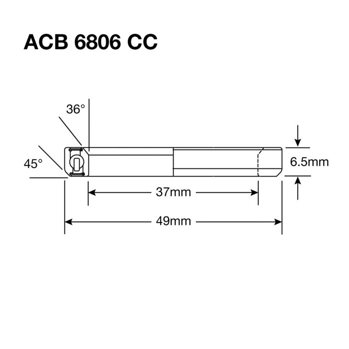 Enduro bearings acb 6806 cc bo - abec 5 - black oxide (angular contact) - 37x49x6,5 (36x45°)