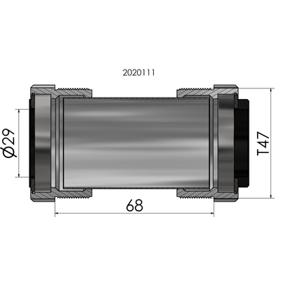 Trapas Elvedes Thread fit T47 SRAM DUB extern 68 mm