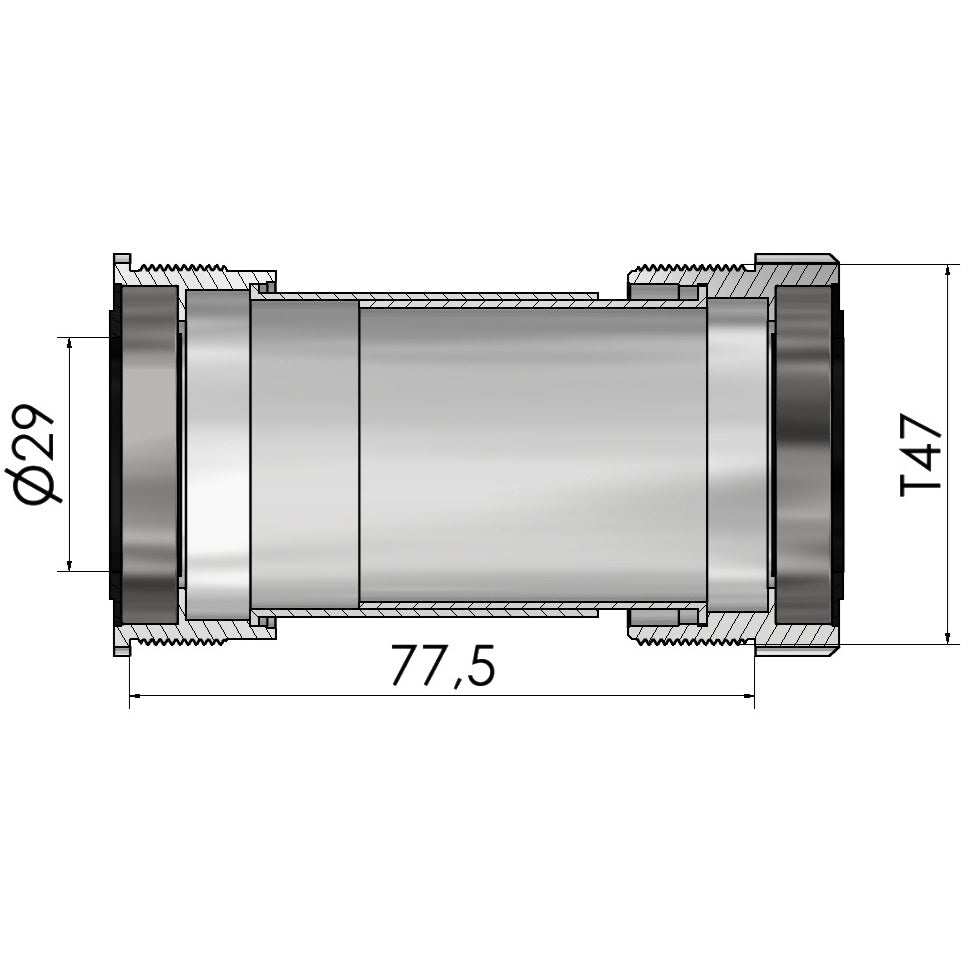 Elvedes trapas thread fit t47a (cerv�lo) voor sram dub
