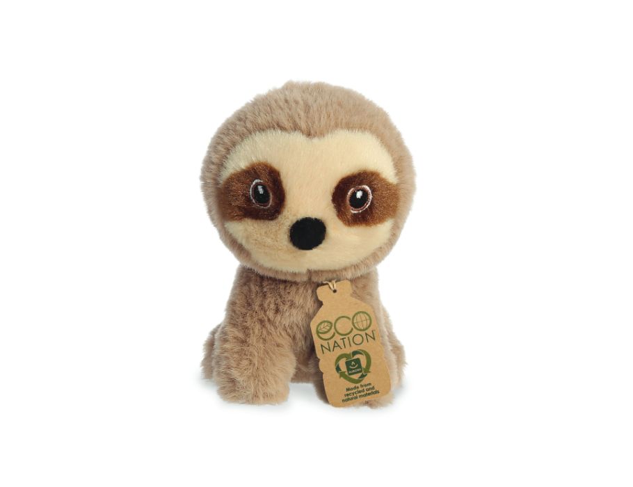 Eco nation pluchen knuffel - mini - luiaard - 13 cm