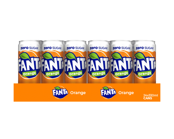 Fanta zero orange blik (24x 33cl) (kopie)