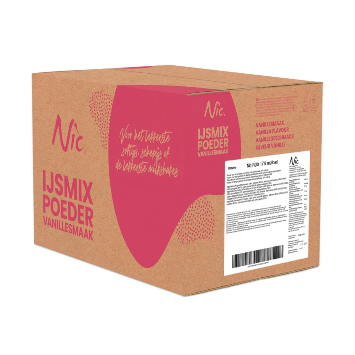 Nic ijsmix poeder (d)room 17% (14x 1kg)